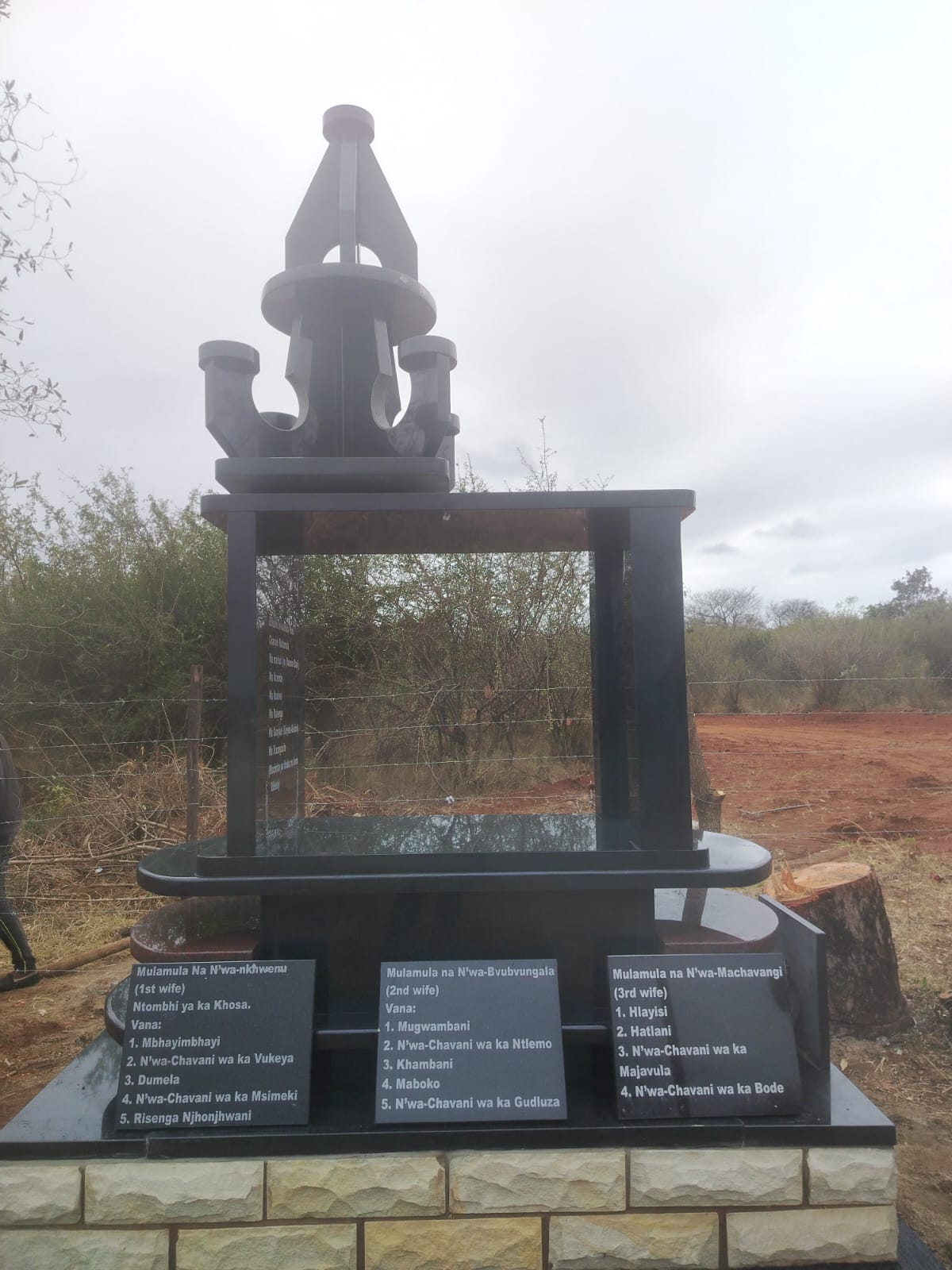 Paying respects at the royal tombstone